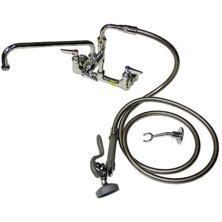 T&S Brass Faucet Assembly 8" Ctr Wall 12" Noz B-0175